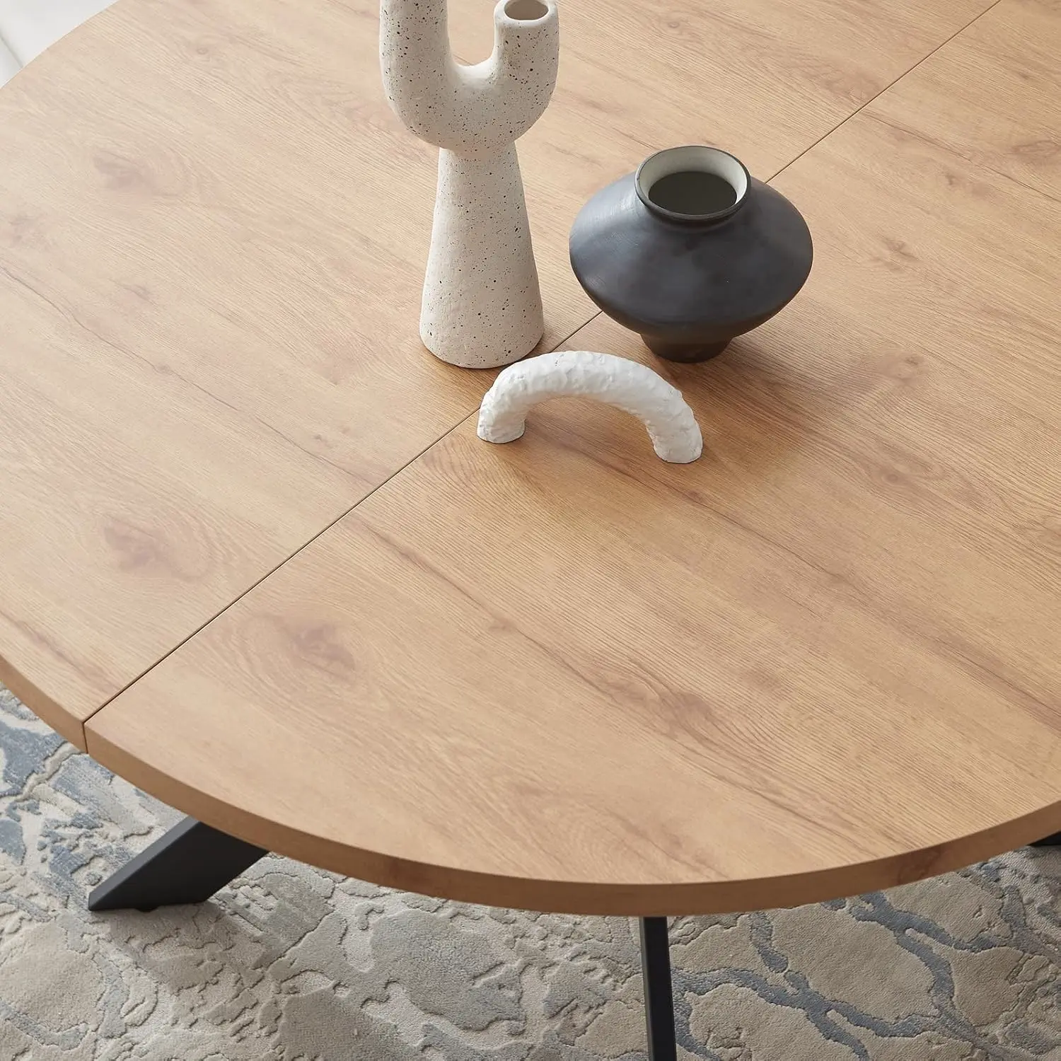 Set masă rotundă modernă cu 4 scaune, picioare din oțel — imagine 8